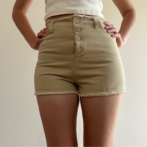 NWT OAK + FORT TAN BUTTON FRONT SHORTS - 25 - Picture 4 of 13